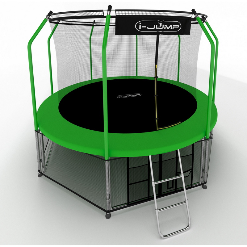 

Батут i-Jump Elegant 14FT 427 см с нижней сетью и лестницей (green)