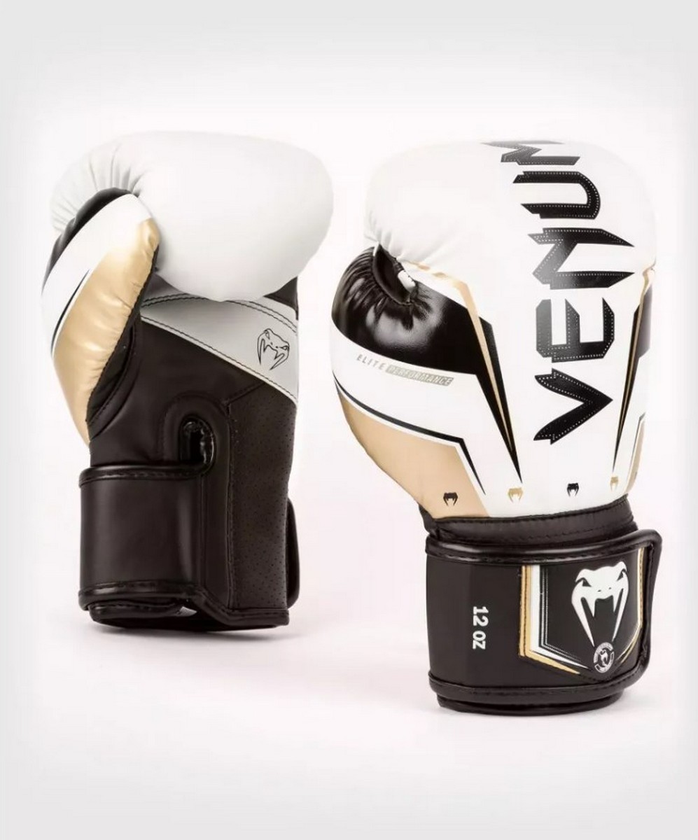 Перчатки Venum Elite Evo 04260-226-10oz белый\золотой