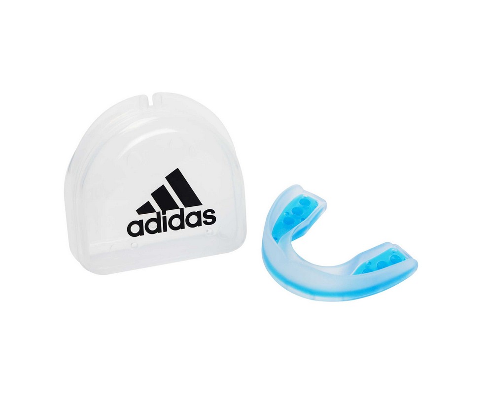 фото Капа одночелюстная adidas single mouth guard dual density прозрачно-синяя adibp092