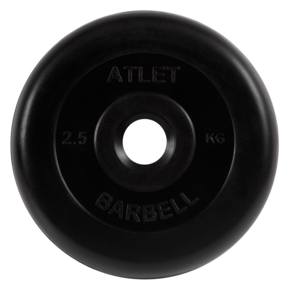 Диск обрезиненный d31мм MB Barbell Atlet 2,5кг черный MB-AtletB31-2,5 - фото 1