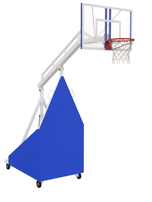 Стойка баскетбольная  мобильная складная массовая Glav 01.104-2000 вынос 200 см - фото 1