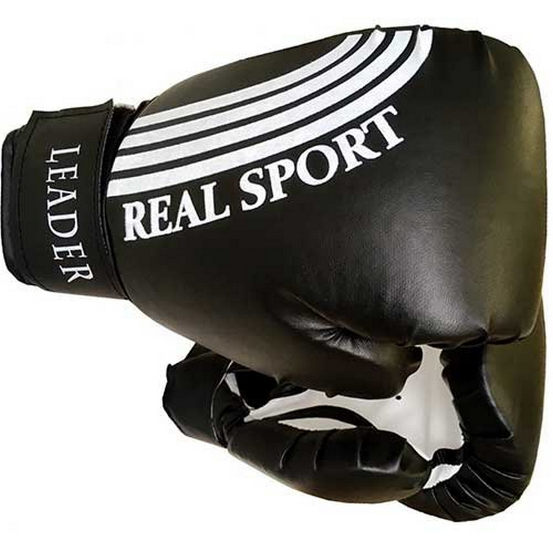 фото Боксерские перчатки real sport leader черный 12 oz