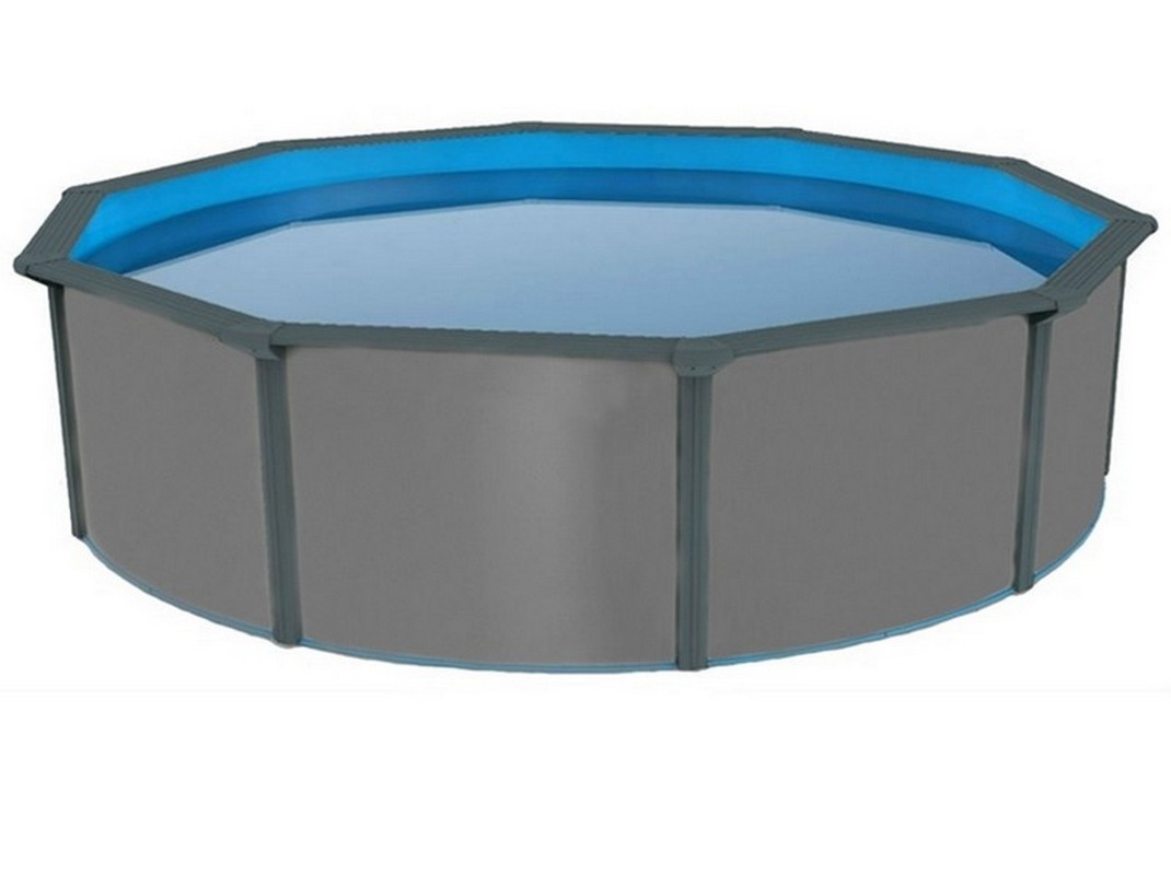 Морозоустойчивый бассейн Poolmagic Anthracite круглый 550x130 см комплект оборудования Standart