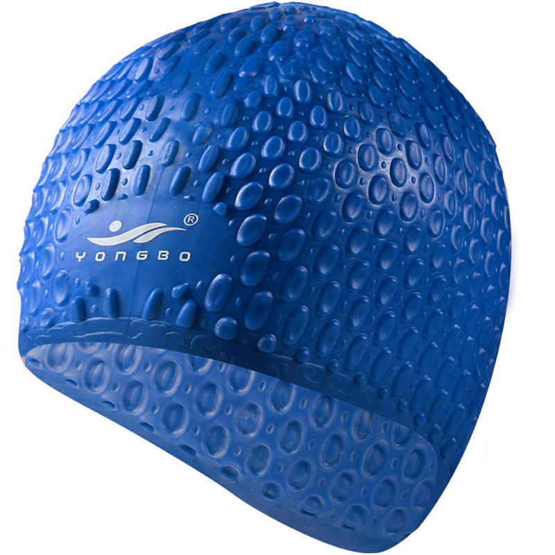 фото Шапочка для плавания b31552 силиконовая bubble cap (синяя) nobrand
