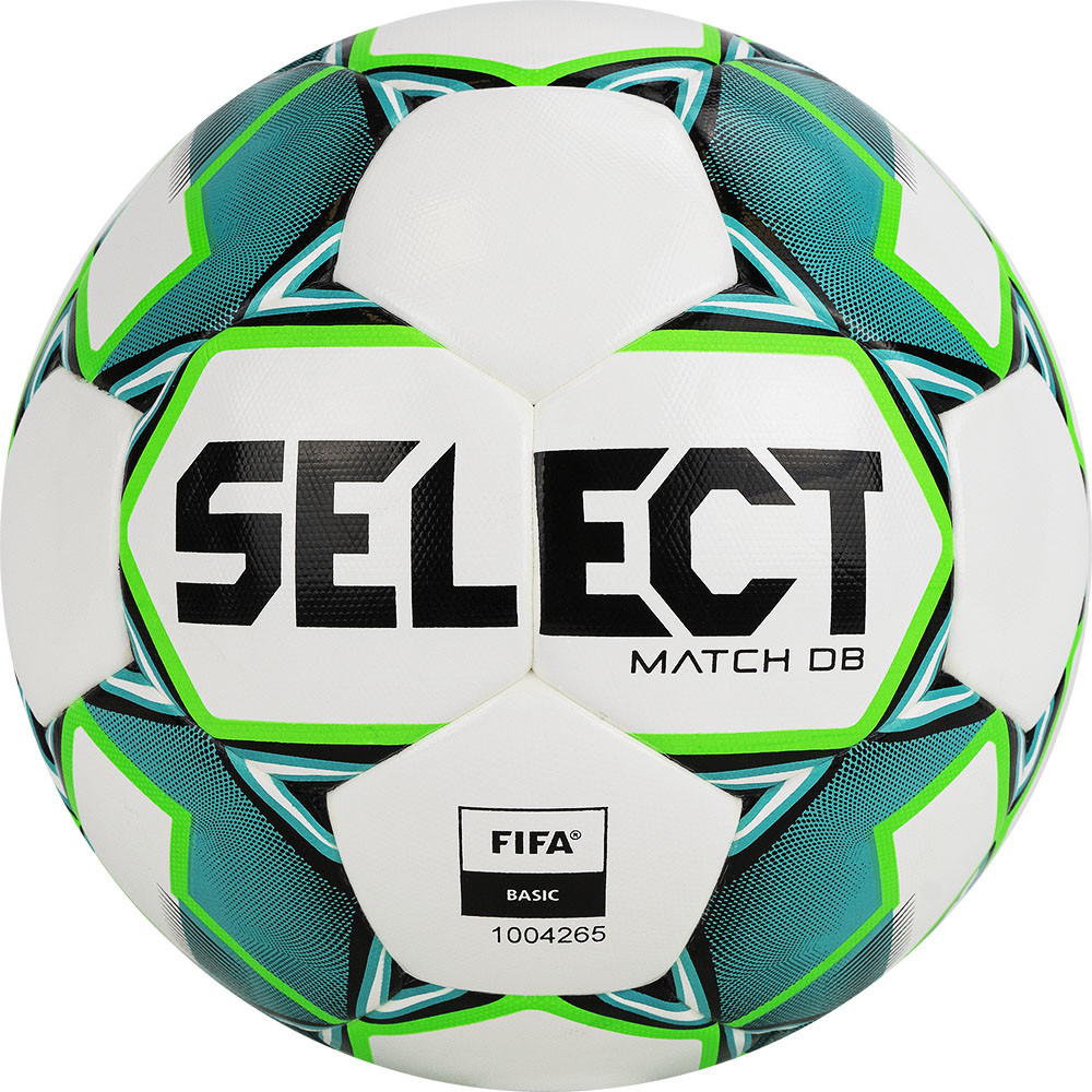 фото Мяч футбольный select match dв basic 814020-004,р.5, fifa basic, 32п, пу, гибр.сш., бело-зел-черн