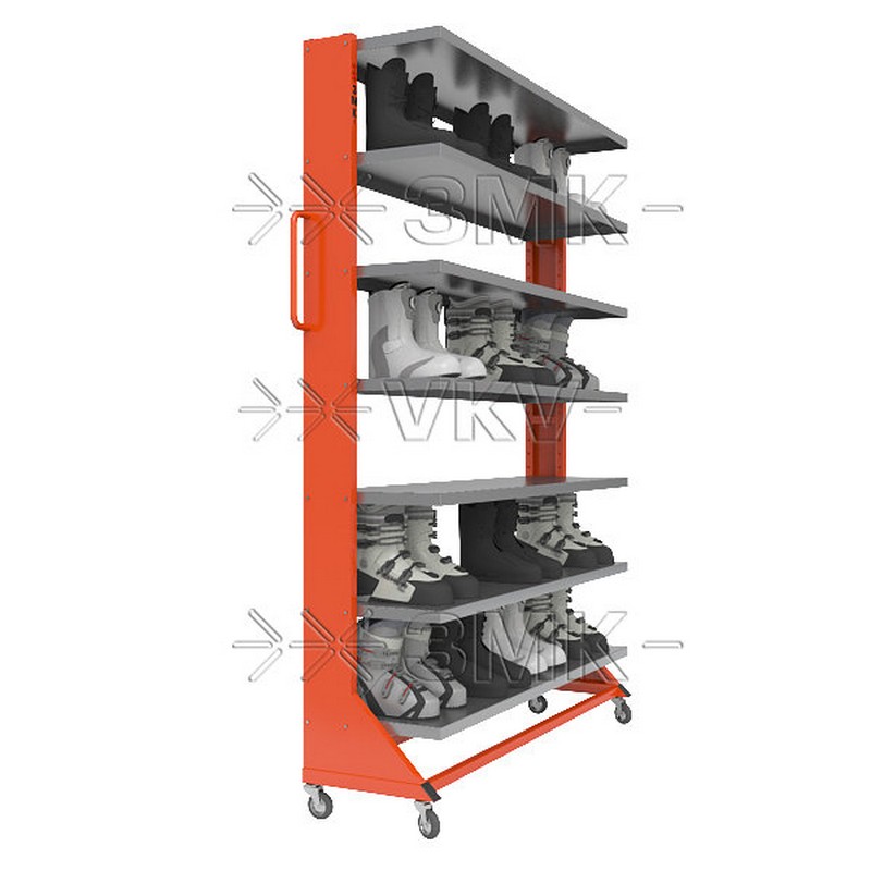 

Стеллаж для обуви ЗМК Премиум, мобильный односторонний, на 24 пары