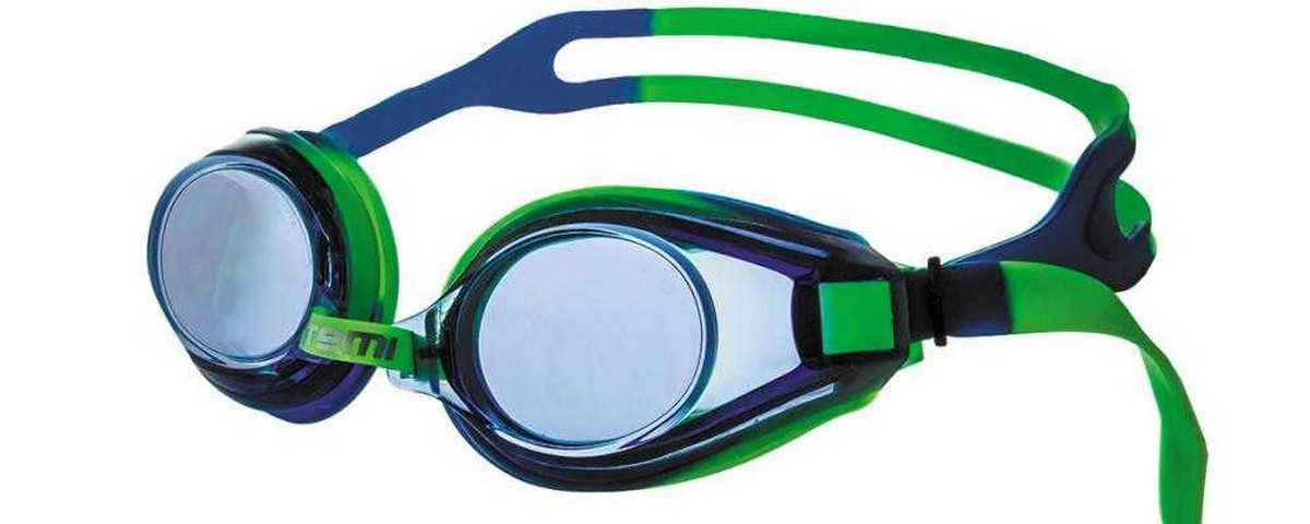 фото Очки для плавания atemi m106 зеленый-синий