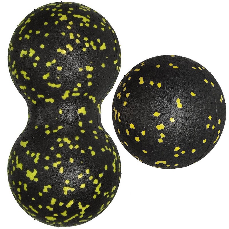 фото Набор массажных мячиков 8см + 8х16см sportex mfs-105 желтый (e33008)