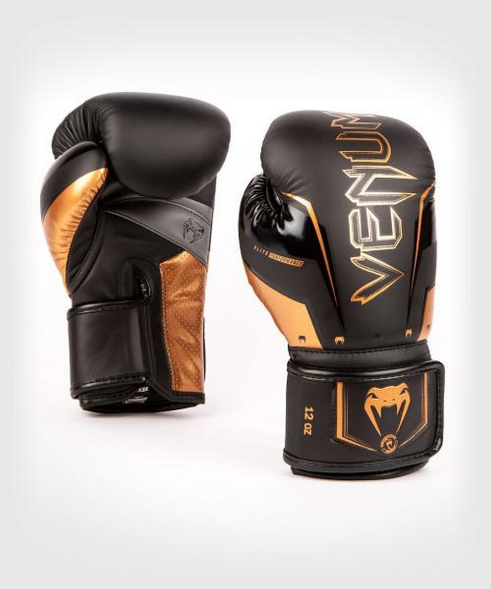 Перчатки Venum Elite Evo 04260-137-14oz черный\бронзовый