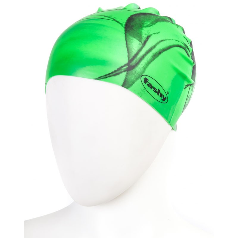 фото Шапочка для плавания fashy silicone cap 3031-00-60 силикон, зелено-черная