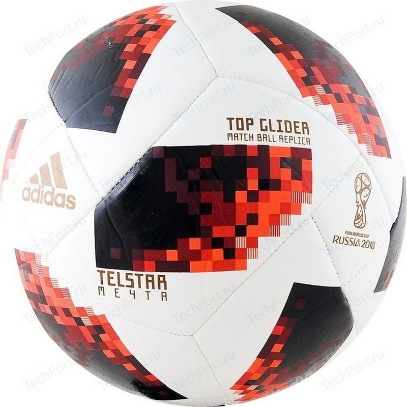 

Мяч футбольный Adidas WC2018 Мечта Top Glider CW4684 (р.4) бел/крас/черн.