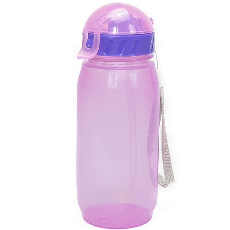 фото Бутылка для воды с трубочкой 400 ml., фиолетовая nobrand