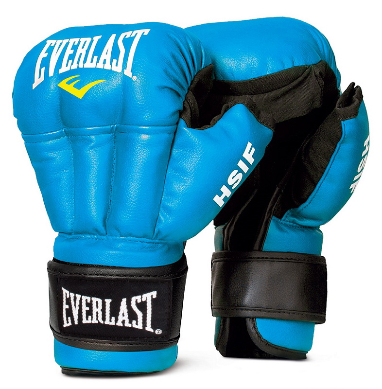 фото Перчатки для рукопашного боя everlast hsif leather, синие 8 oz rf5208