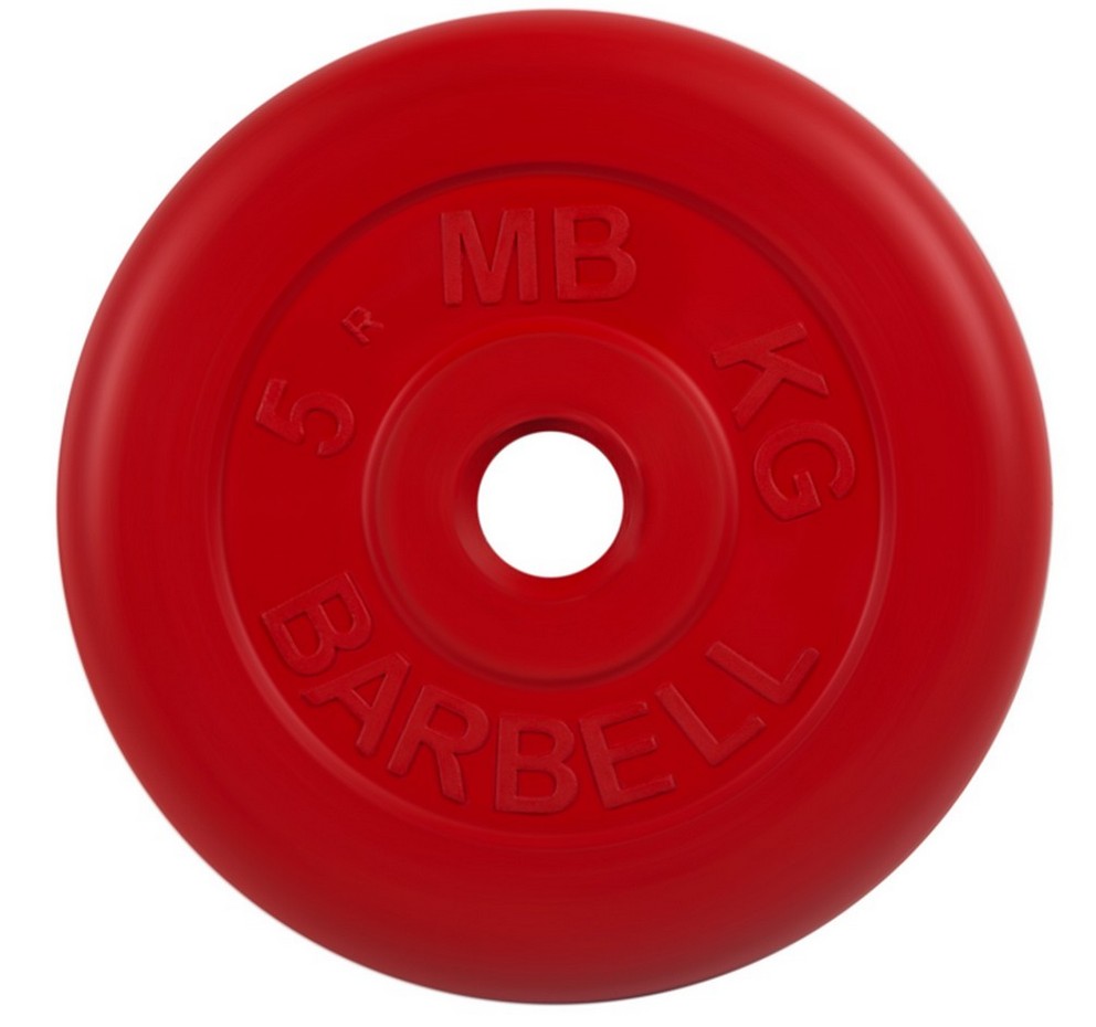 Диск обрезиненный d31мм MB Barbell MB-PltC31 5 кг красный