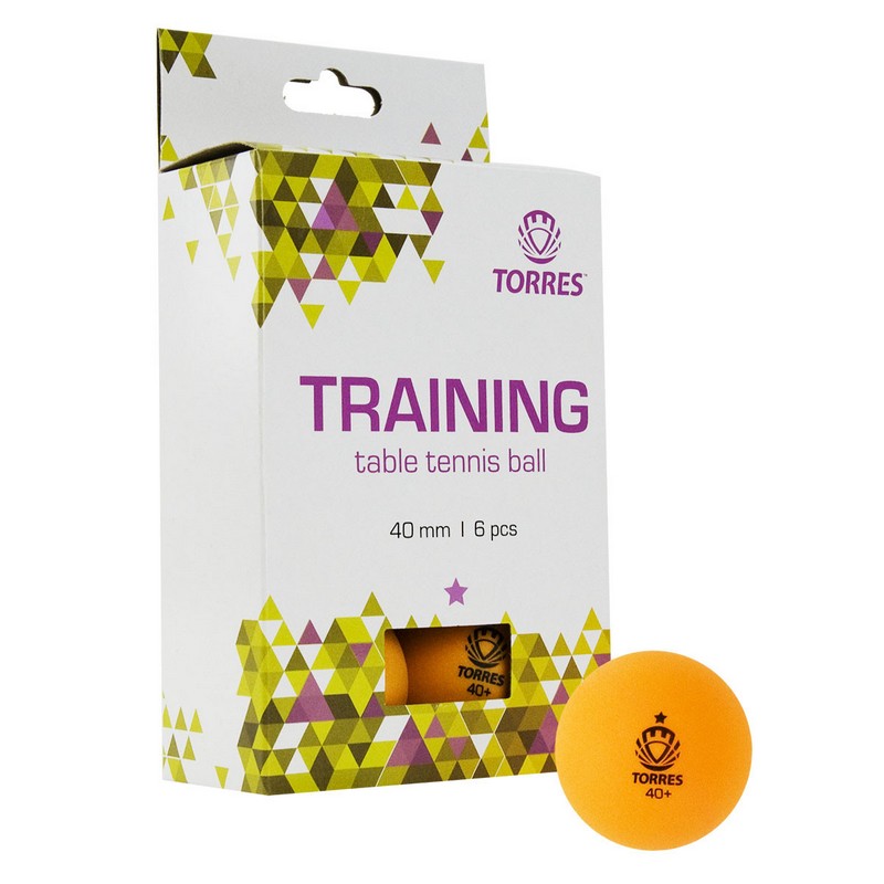 Мяч для настольного тенниса Torres Training 1* TT21015 6 шт, оранжевый - фото 1