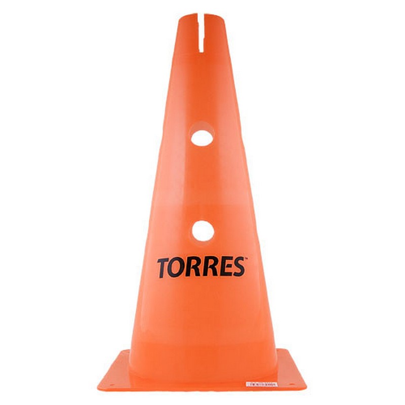 Конус тренировочный Torres TR1010, высота 38 см, с отверстиями для штанги