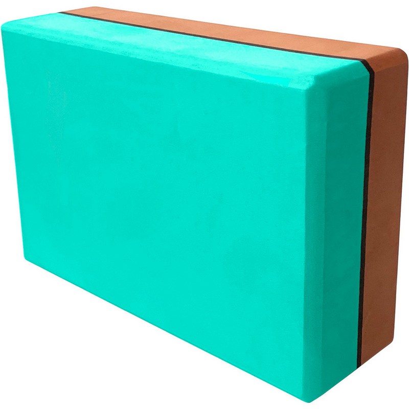Блок для йоги твердый 2-х цветный (шоколадно/зелен) EVB-200-4 - фото 1