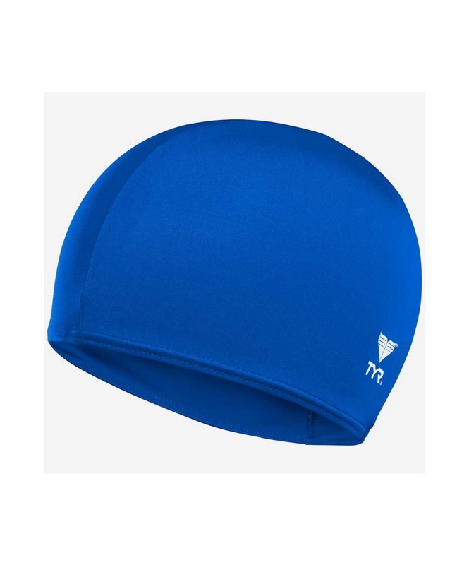 фото Шапочка для плавания tyr solid lycra cap, лайкра, lcy\428 голубой
