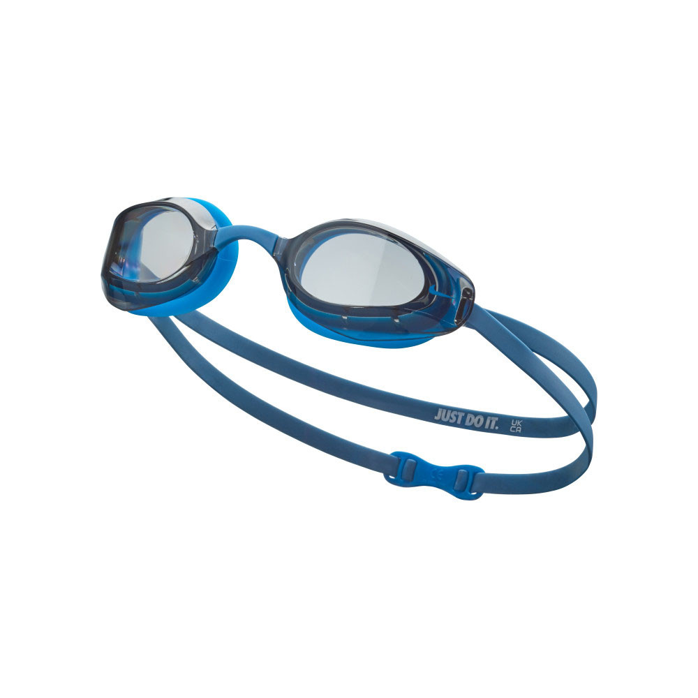 Очки для плавания Nike Vapor, NESSA177444, дымчатые линзы, FINA Approved, смен.перенос., синяя оправа - фото 1