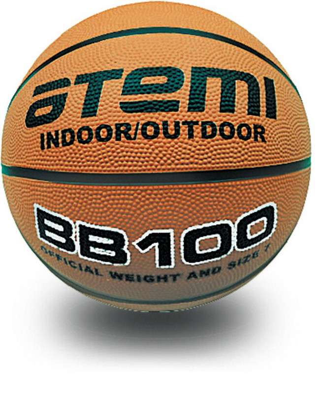 фото Баскетбольный мяч atemi р.7 резина, 8 панелей, bb100