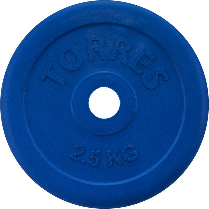 Диск обрезиненный Torres 2,5 кг PL50392 D25 мм, синий