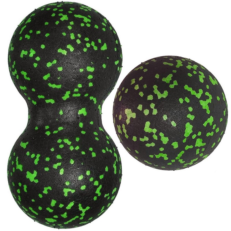 Набор массажных мячиков 8см + 8х16см Sportex MFS-105 зеленый (E33008) - фото 1